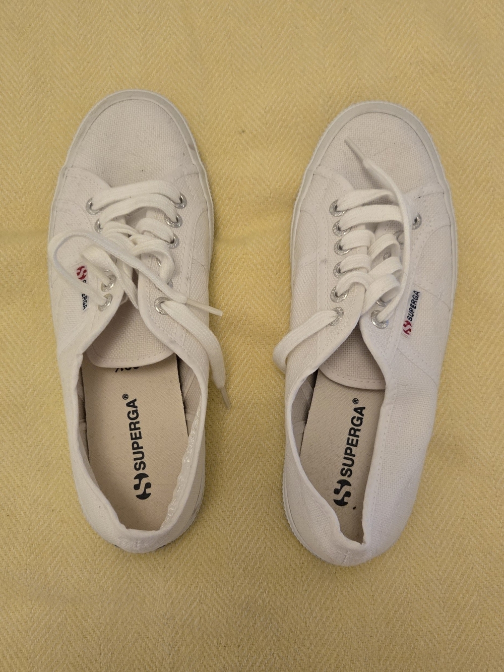 Superga Cotu Women's Classic White Canvas Sneakers - Picture 3 of 6